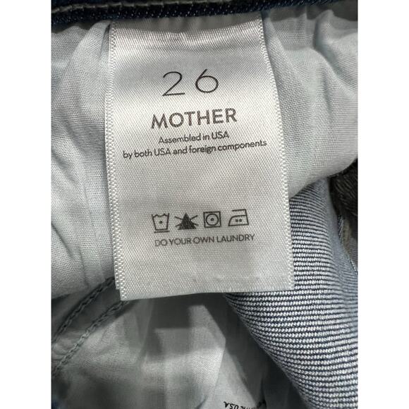 Mother Denim Jeans Sz 26 Hustler Ankle Fray Blue Grasping At Straws High Rise - Picture 8 of 8